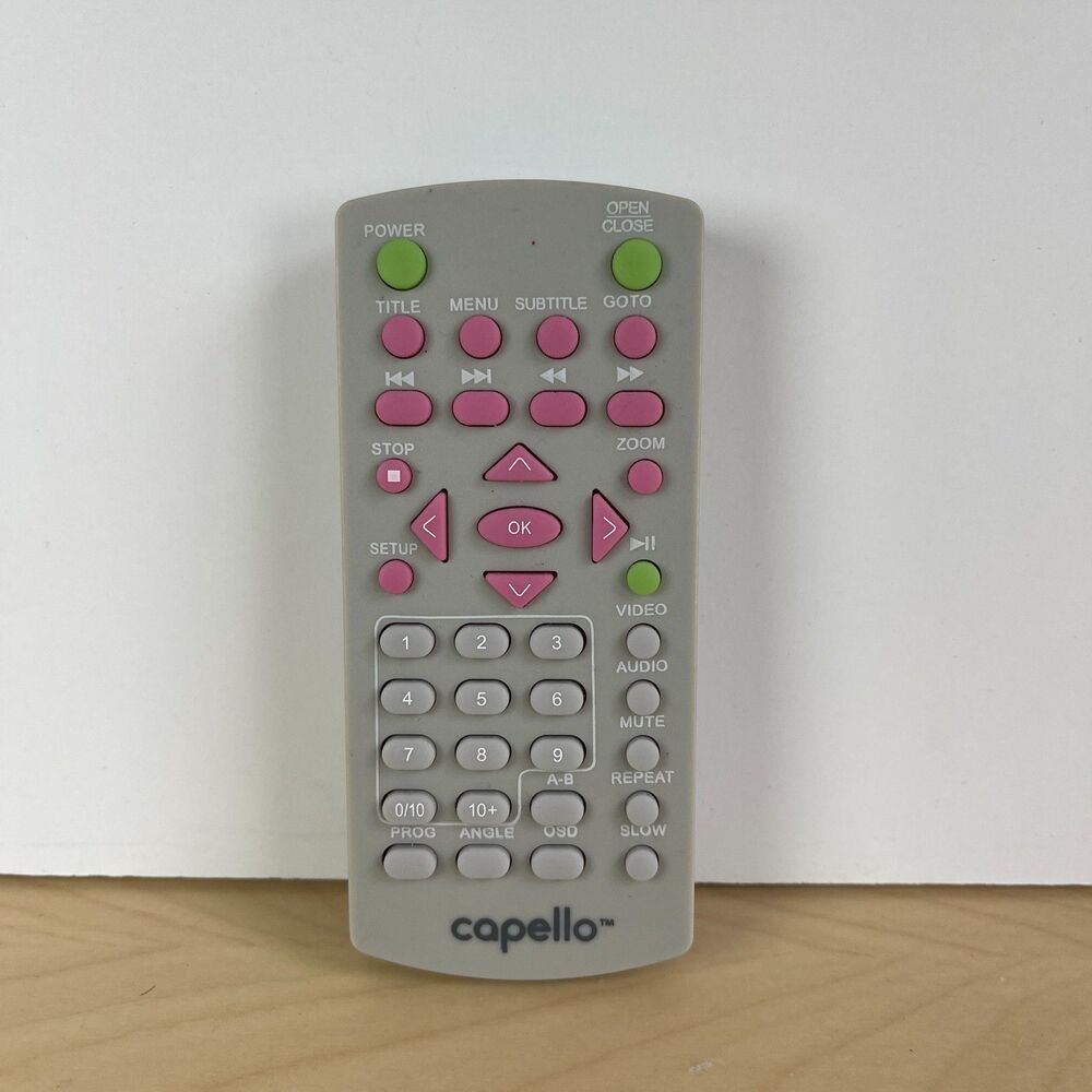 Capello DVD Player Remote Control Only Grey & Pink OEM Replacement Tested Works